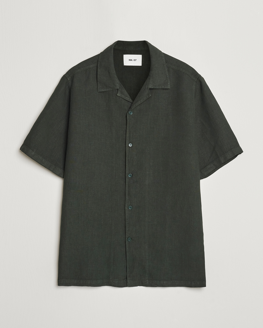 Herre | Skjorter | NN07 | Julio Linen Resort Shirt Rosin Green