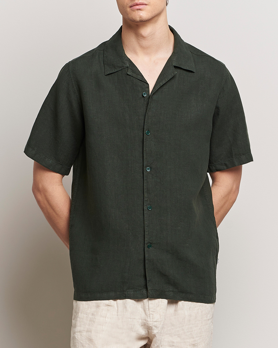 Herre | Nytt i butikken | NN07 | Julio Linen Resort Shirt Rosin Green