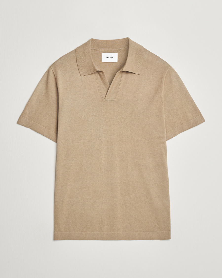 Herre | Pikéer | NN07 | Ryan Cotton/Linen Polo Greige