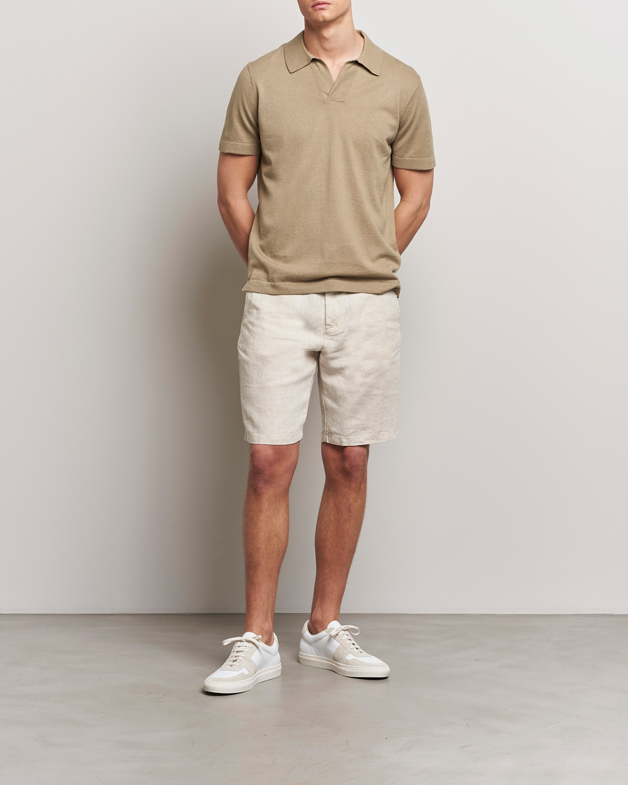 Herre | Pikéer | NN07 | Ryan Cotton/Linen Polo Greige