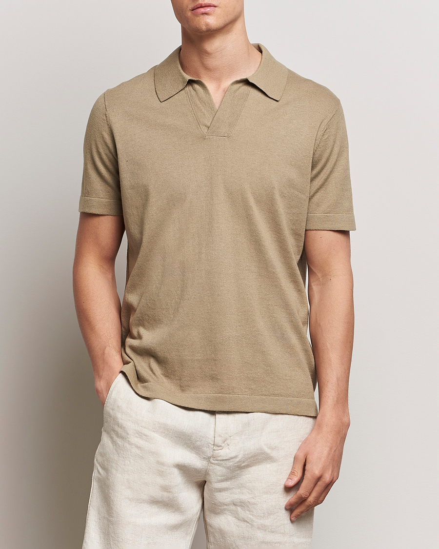 Herre | Pikéer | NN07 | Ryan Cotton/Linen Polo Greige