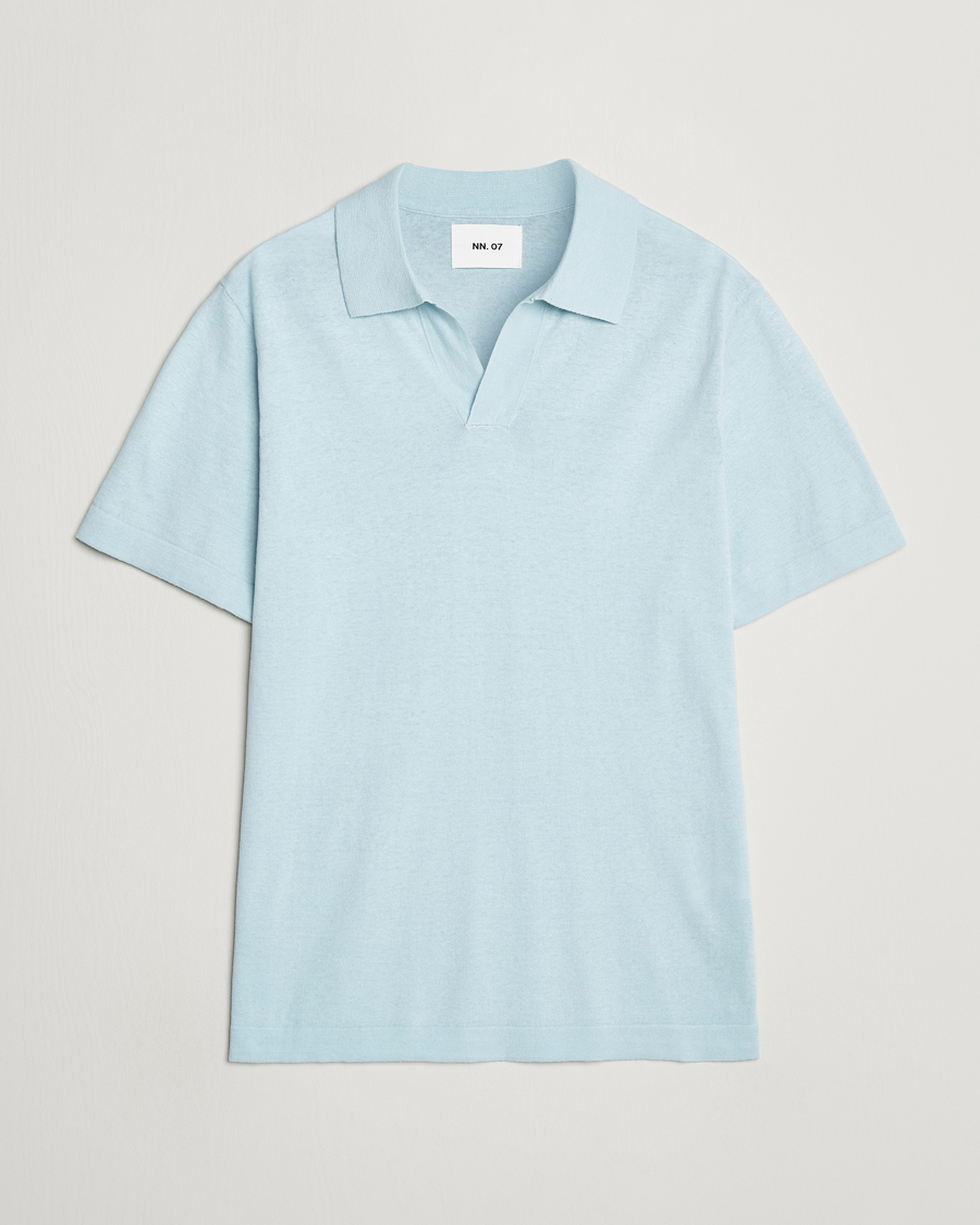 Herre | Pikéer | NN07 | Ryan Cotton/Linen Polo Winter Sky
