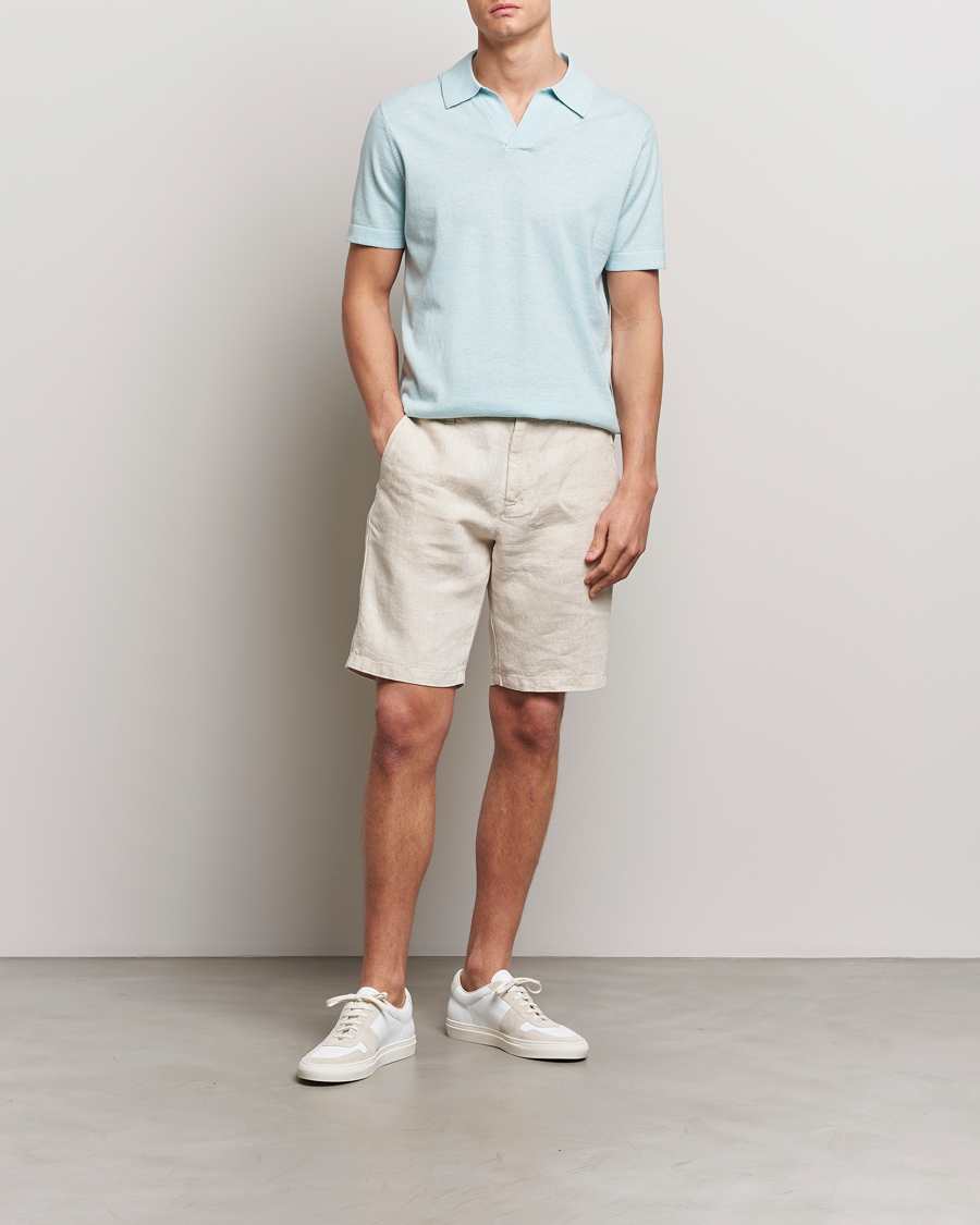 Herre | Pikéer | NN07 | Ryan Cotton/Linen Polo Winter Sky