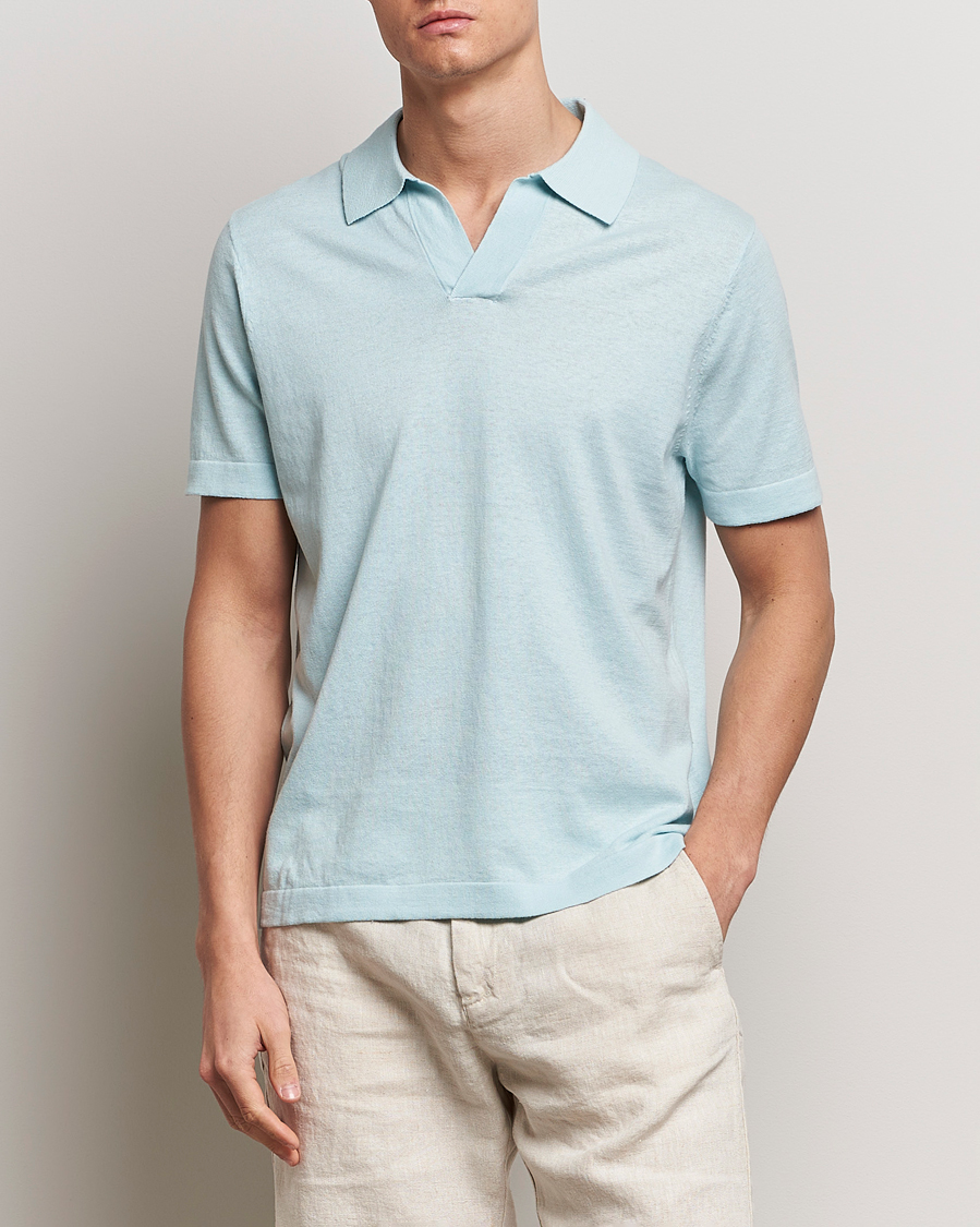 Herre | Pikéer | NN07 | Ryan Cotton/Linen Polo Winter Sky