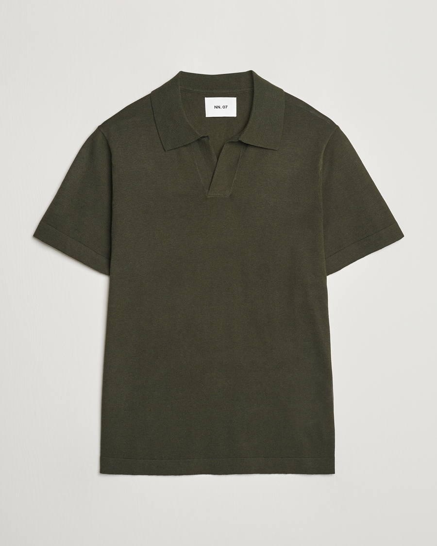 Herre | Pikéer | NN07 | Ryan Cotton/Linen Polo Rosin Green