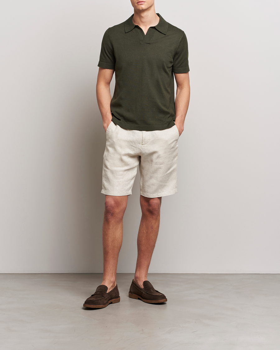 Herre | Pikéer | NN07 | Ryan Cotton/Linen Polo Rosin Green