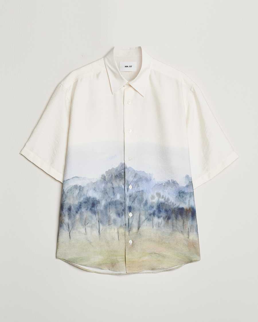 Herre | Skjorter | NN07 | Quinsy Printed Short Sleeve Shirt White Multi