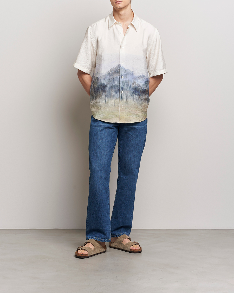 Herre | Skjorter | NN07 | Quinsy Printed Short Sleeve Shirt White Multi