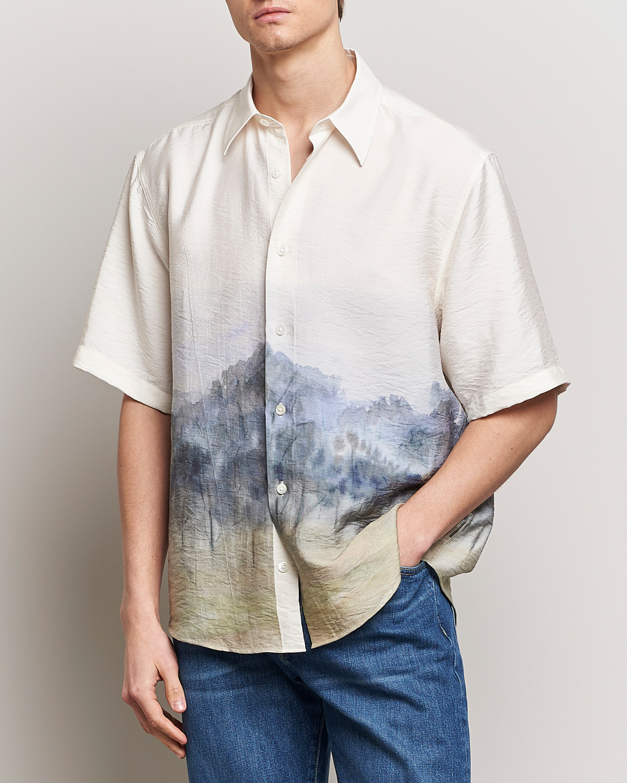 Herre | Sommer | NN07 | Quinsy Printed Short Sleeve Shirt White Multi