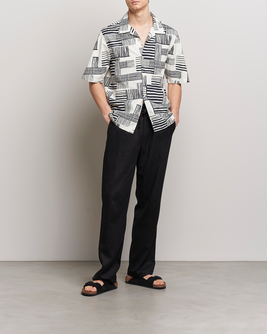 Herre | Skjorter | NN07 | Ole Printed Short Sleeve Shirt Black Multi