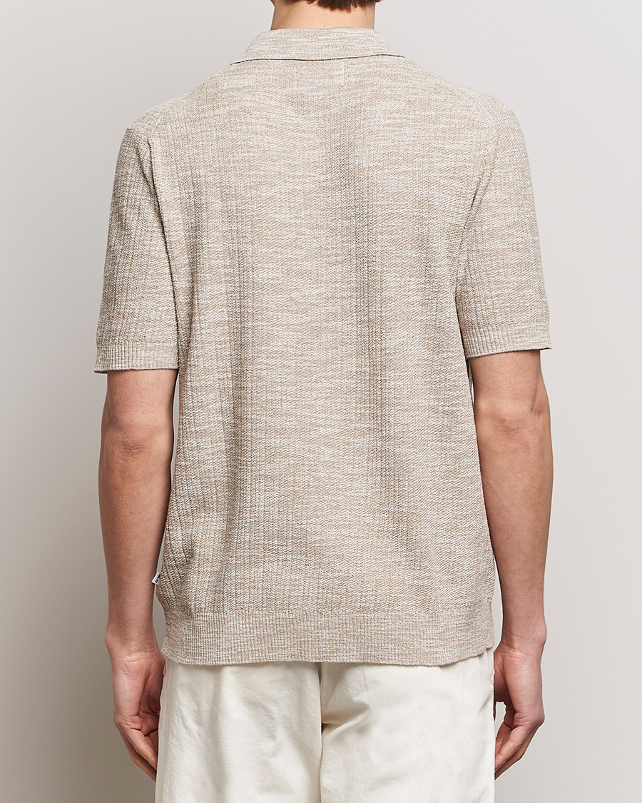 Herre | Skjorter | NN07 | Nolan Knitted Shirt Sleeve Shirt Greige Melange