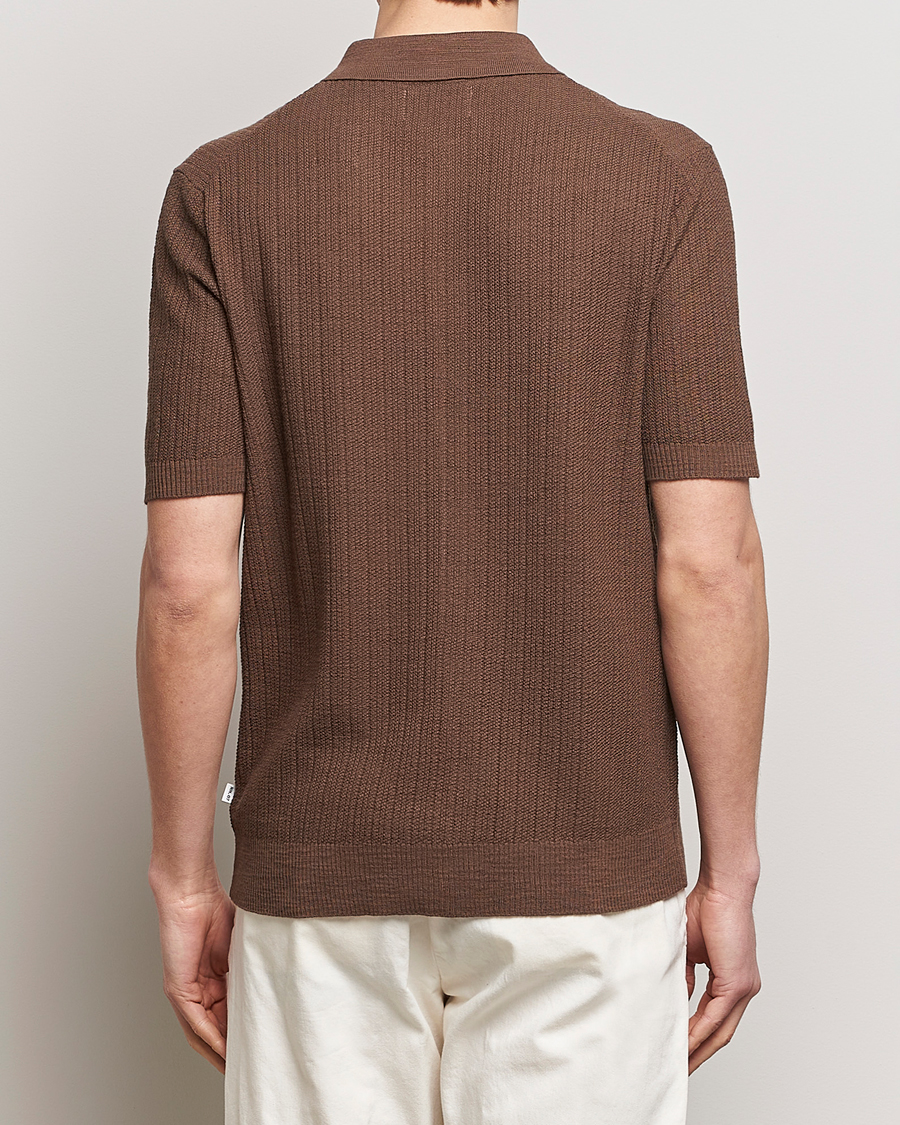 Herre | Skjorter | NN07 | Nolan Knitted Shirt Sleeve Shirt Cocoa Brown