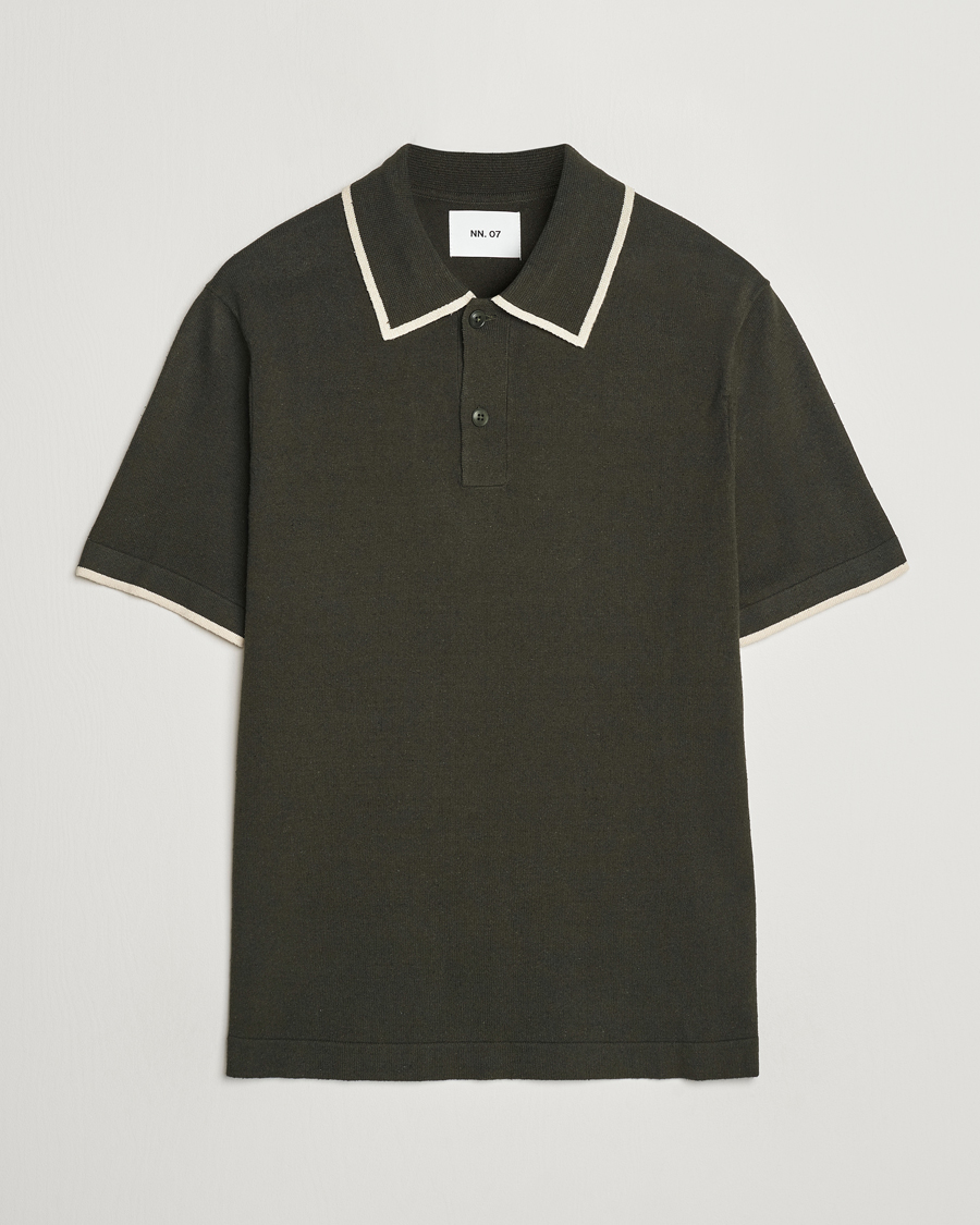 Herre | Pikéer | NN07 | Damon Silk/Cotton Knitted Polo Rosin Green