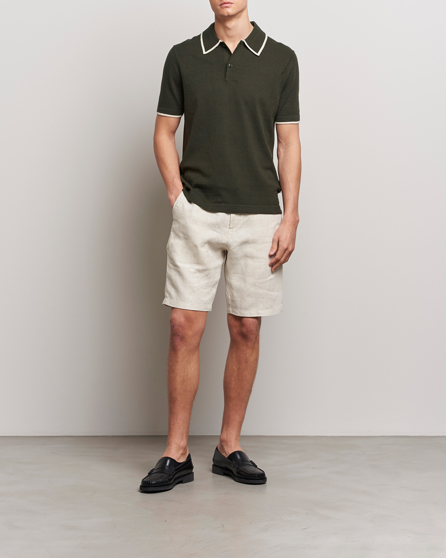 Herre | Pikéer | NN07 | Damon Silk/Cotton Knitted Polo Rosin Green