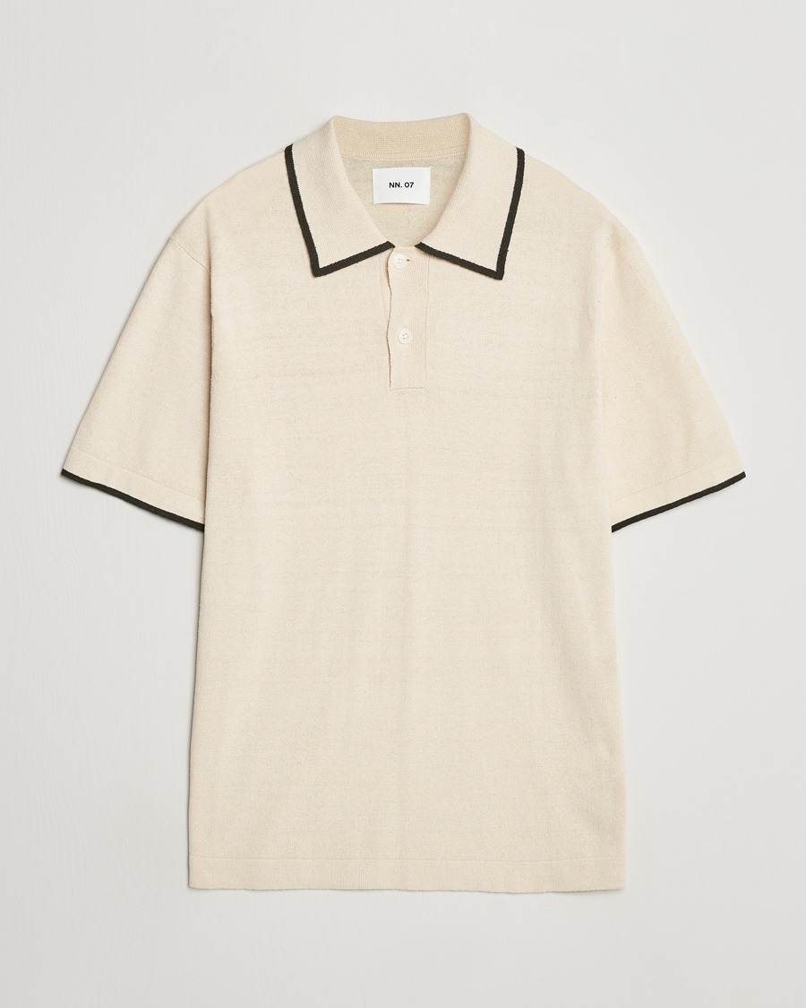Herre | Pikéer | NN07 | Damon Silk/Cotton Knitted Polo Oat