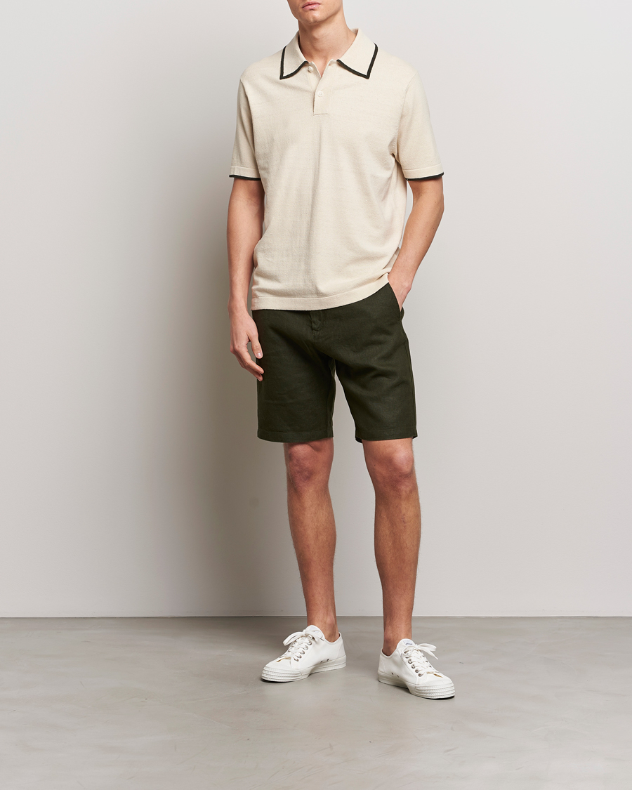 Herre | Pikéer | NN07 | Damon Silk/Cotton Knitted Polo Oat