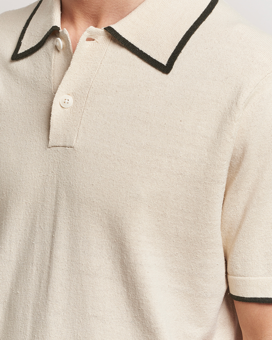 Herre | Pikéer | NN07 | Damon Silk/Cotton Knitted Polo Oat