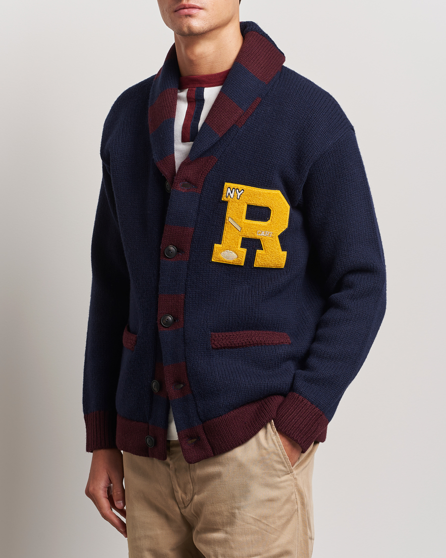 Herre | Gensere | Polo Ralph Lauren | Varsity Wool Shawl Cardigan Aviator Navy Combo