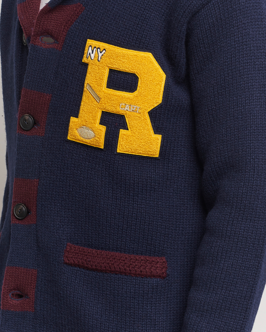 Herre | Gensere | Polo Ralph Lauren | Varsity Wool Shawl Cardigan Aviator Navy Combo