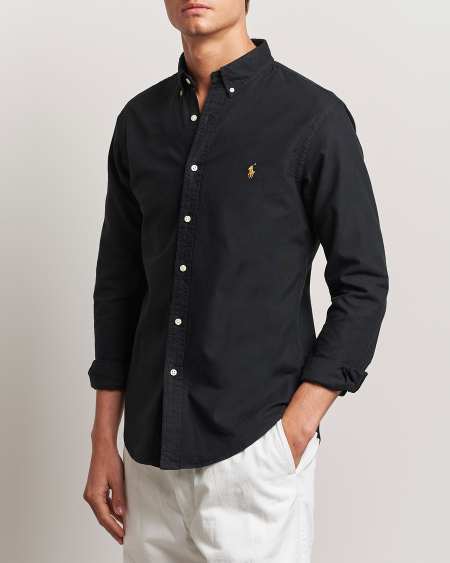 Herre |  | Polo Ralph Lauren | Slim Fit Oxford Shirt Polo Black