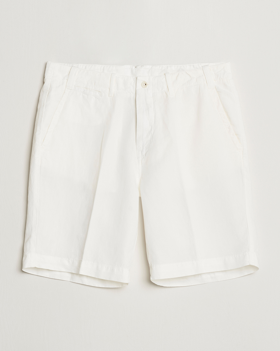 Herre | Shorts | Oscar Jacobson | Poggio Washed Linen Shorts White