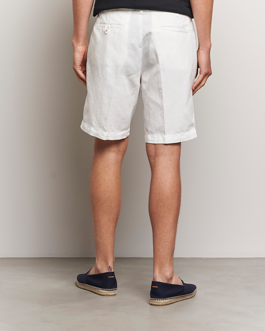 Herre | Shorts | Oscar Jacobson | Poggio Washed Linen Shorts White