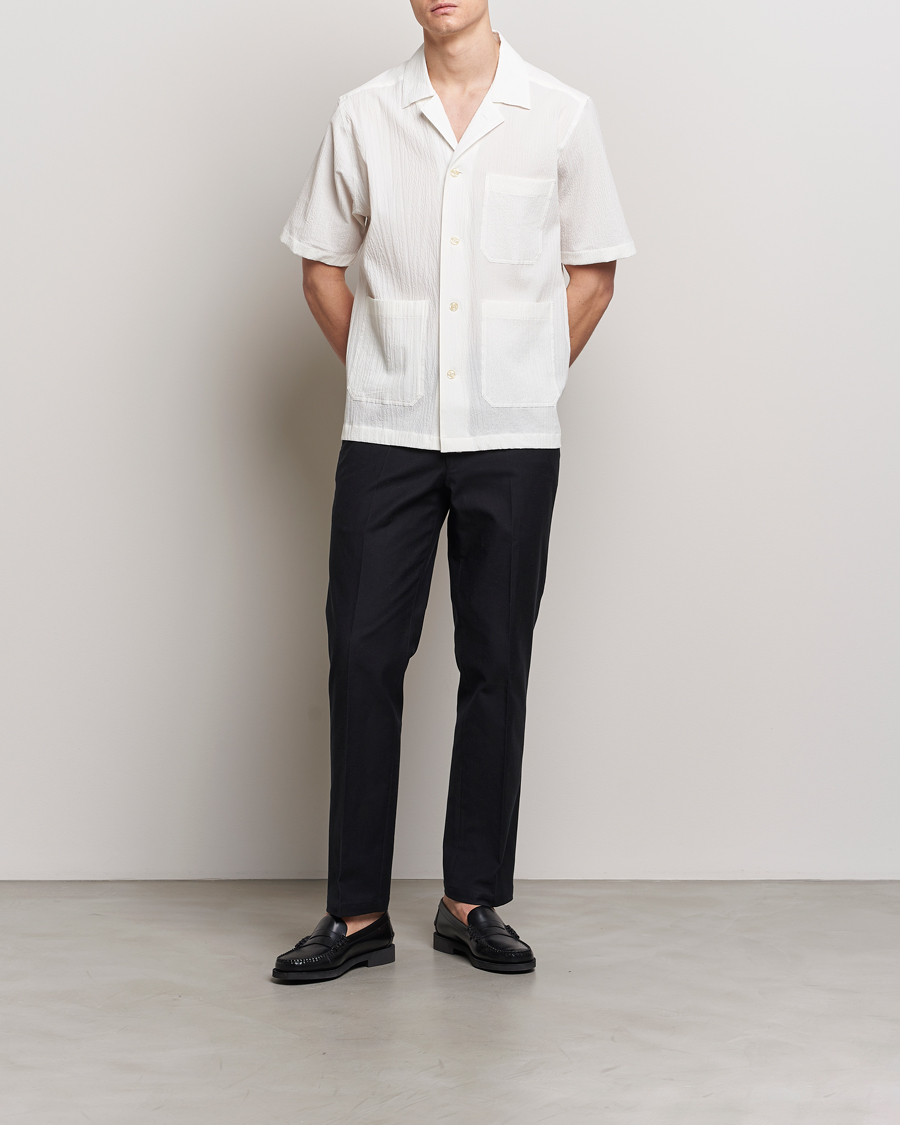 Herre | Skjorter | Oscar Jacobson | Hanks Reg Seersucker Shirt White