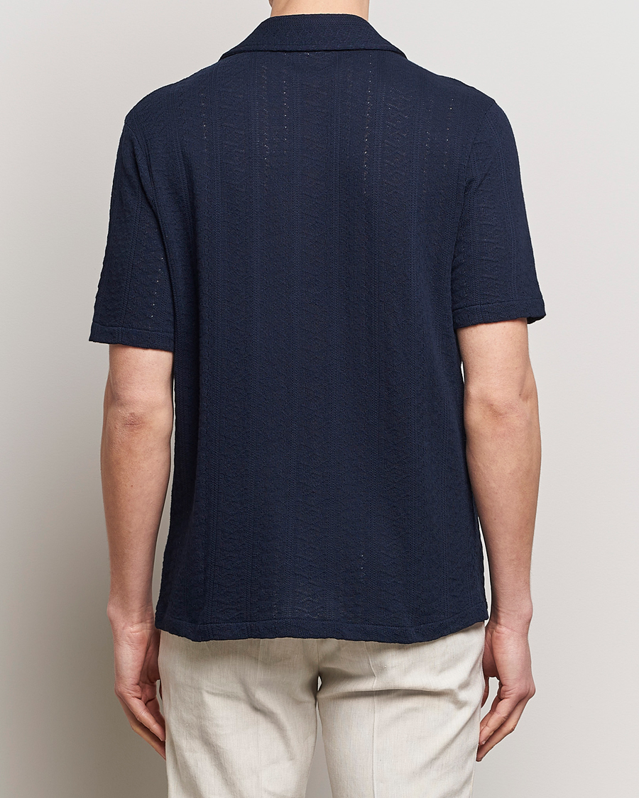 Herre | Skjorter | Oscar Jacobson | Mattis Reg Knitted Shirt Navy