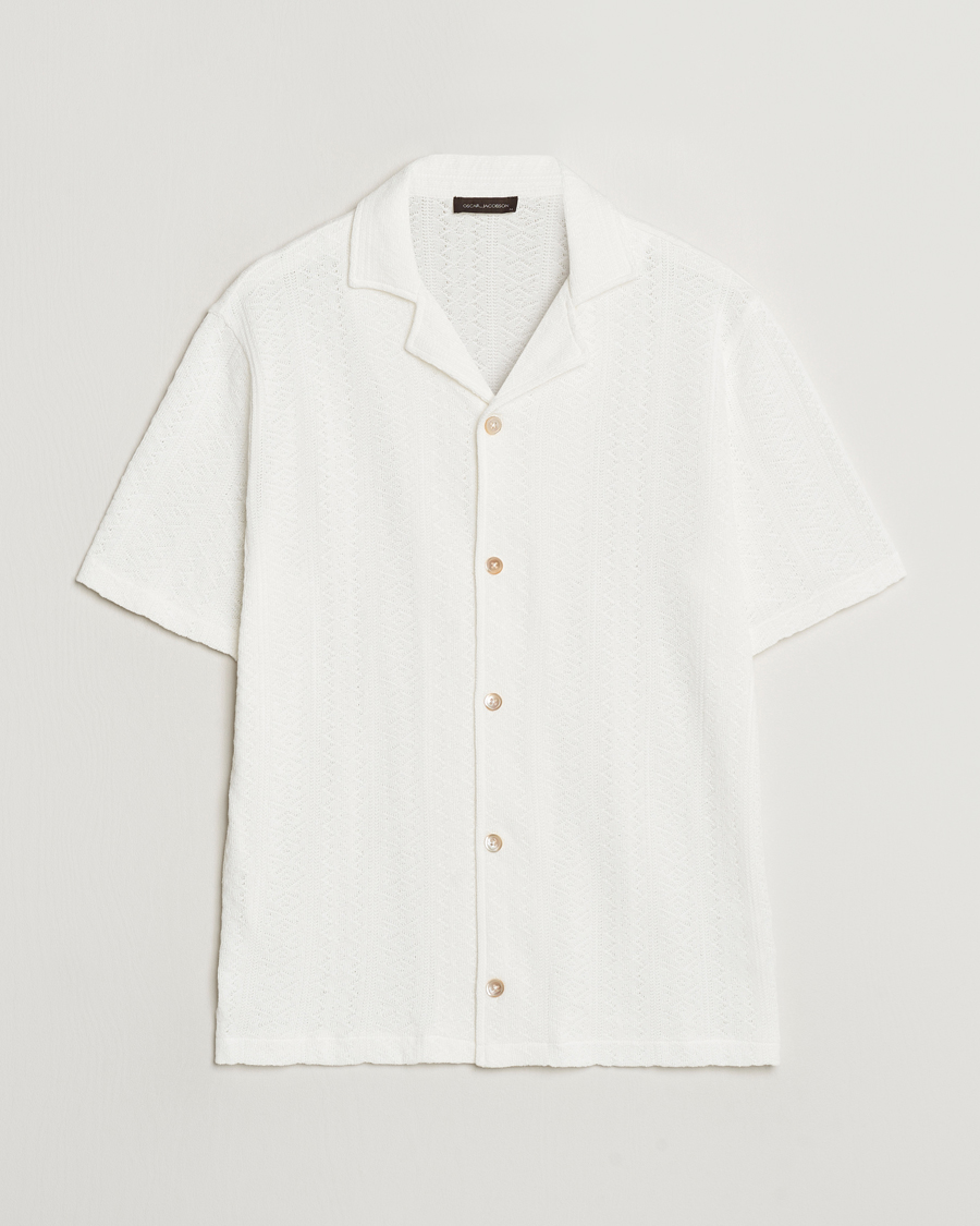 Herre | Skjorter | Oscar Jacobson | Mattis Reg Knitted Shirt White