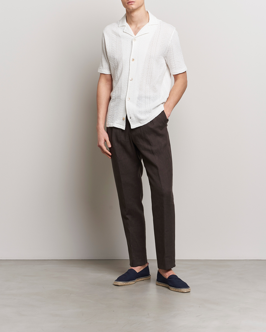 Herre | Skjorter | Oscar Jacobson | Mattis Reg Knitted Shirt White