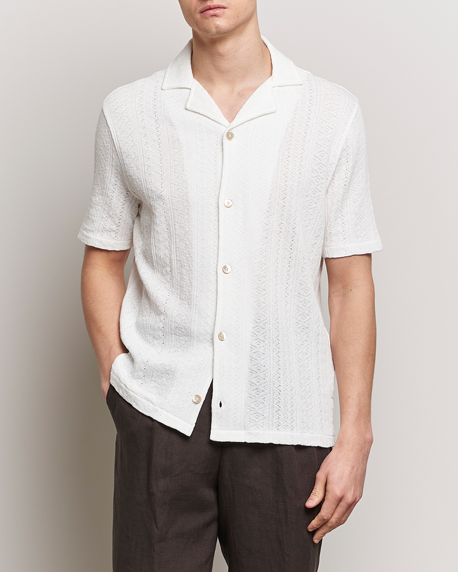 Herre | Business & Beyond | Oscar Jacobson | Mattis Reg Knitted Shirt White