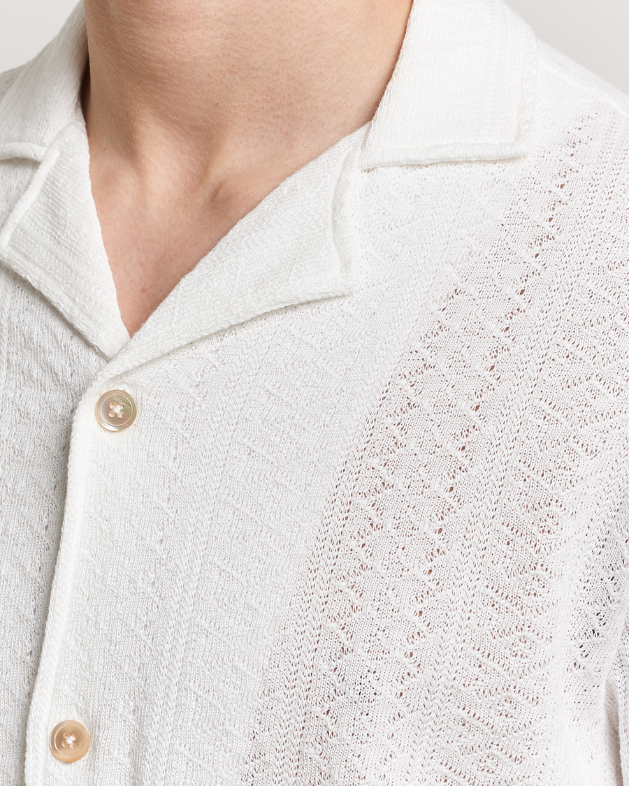 Herre | Skjorter | Oscar Jacobson | Mattis Reg Knitted Shirt White