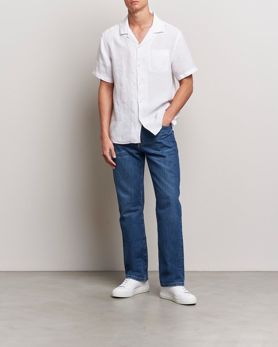 Herre | Skjorter | J.Lindeberg | Elio Linen Melange Shirt White