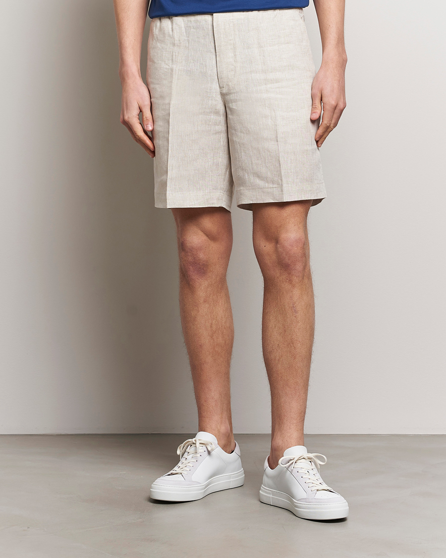 Herre | Linshorts | J.Lindeberg | Baron Linen Shorts Safari Beige