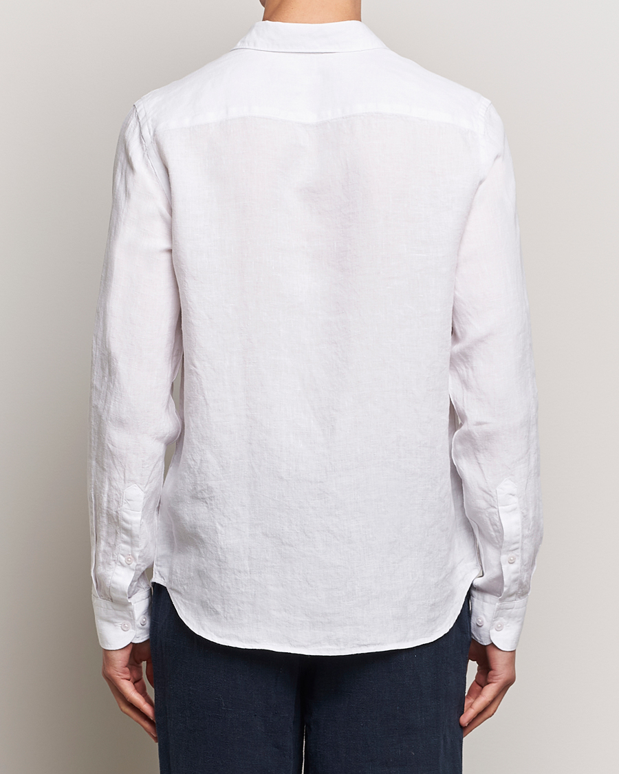Herre | Skjorter | J.Lindeberg | Slim Linen Melange Shirt White