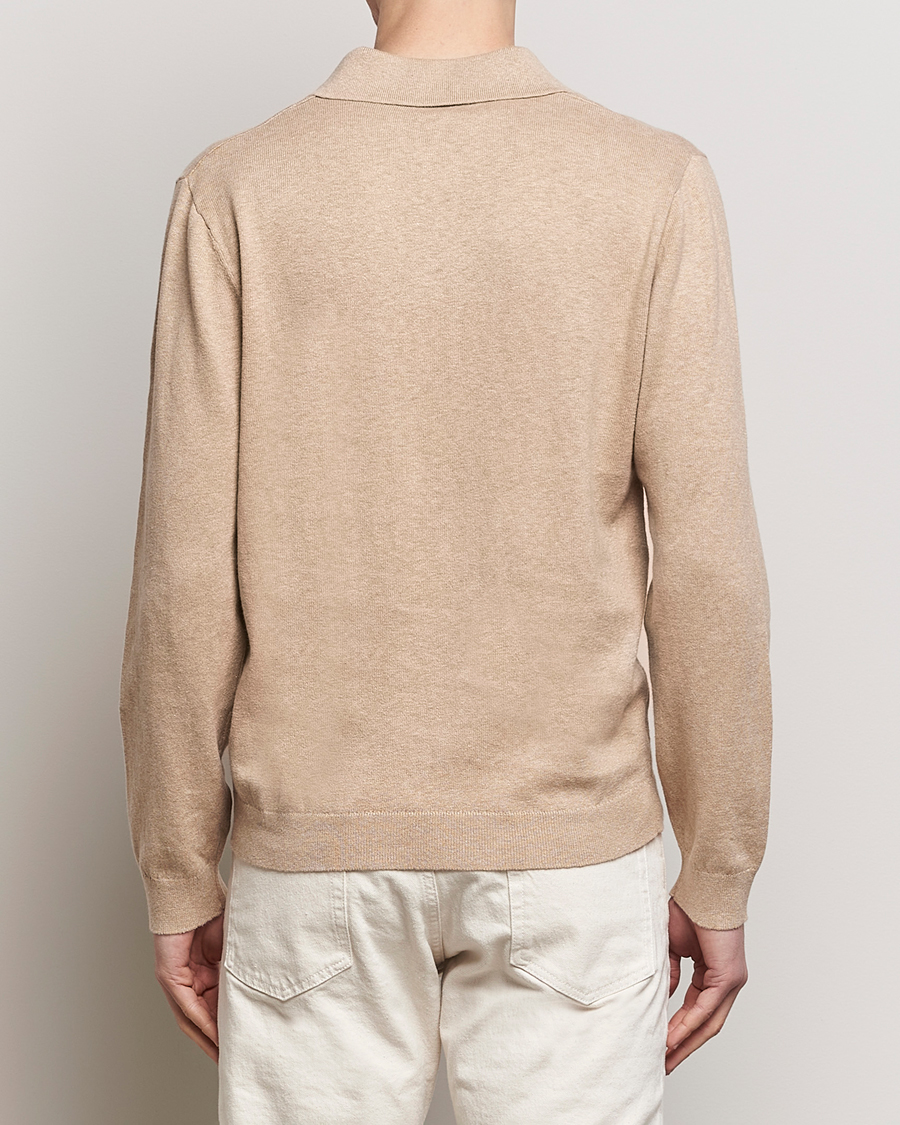 Herre | Gensere | A Day's March | Manol Cotton Linen Polo Khaki