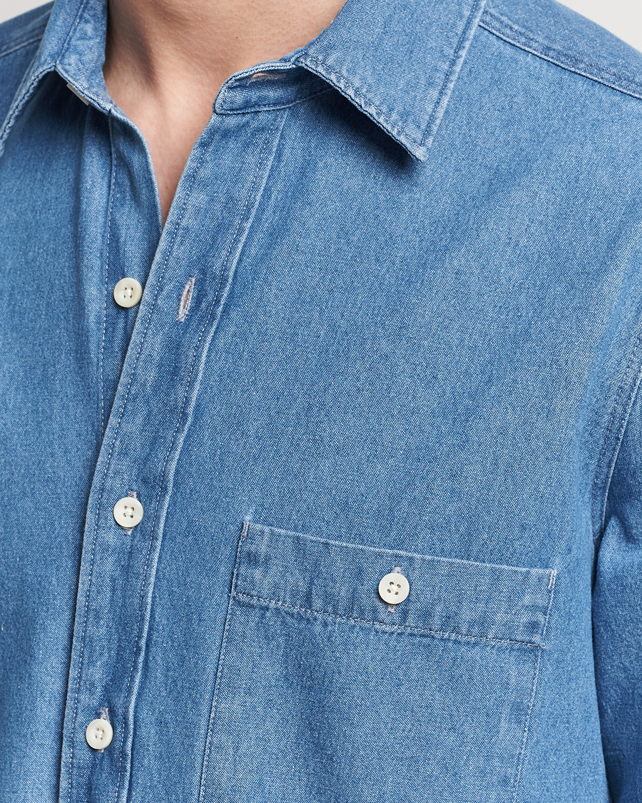 Herre | Skjorter | A Day's March | Mason Denim Shirt Light Blue
