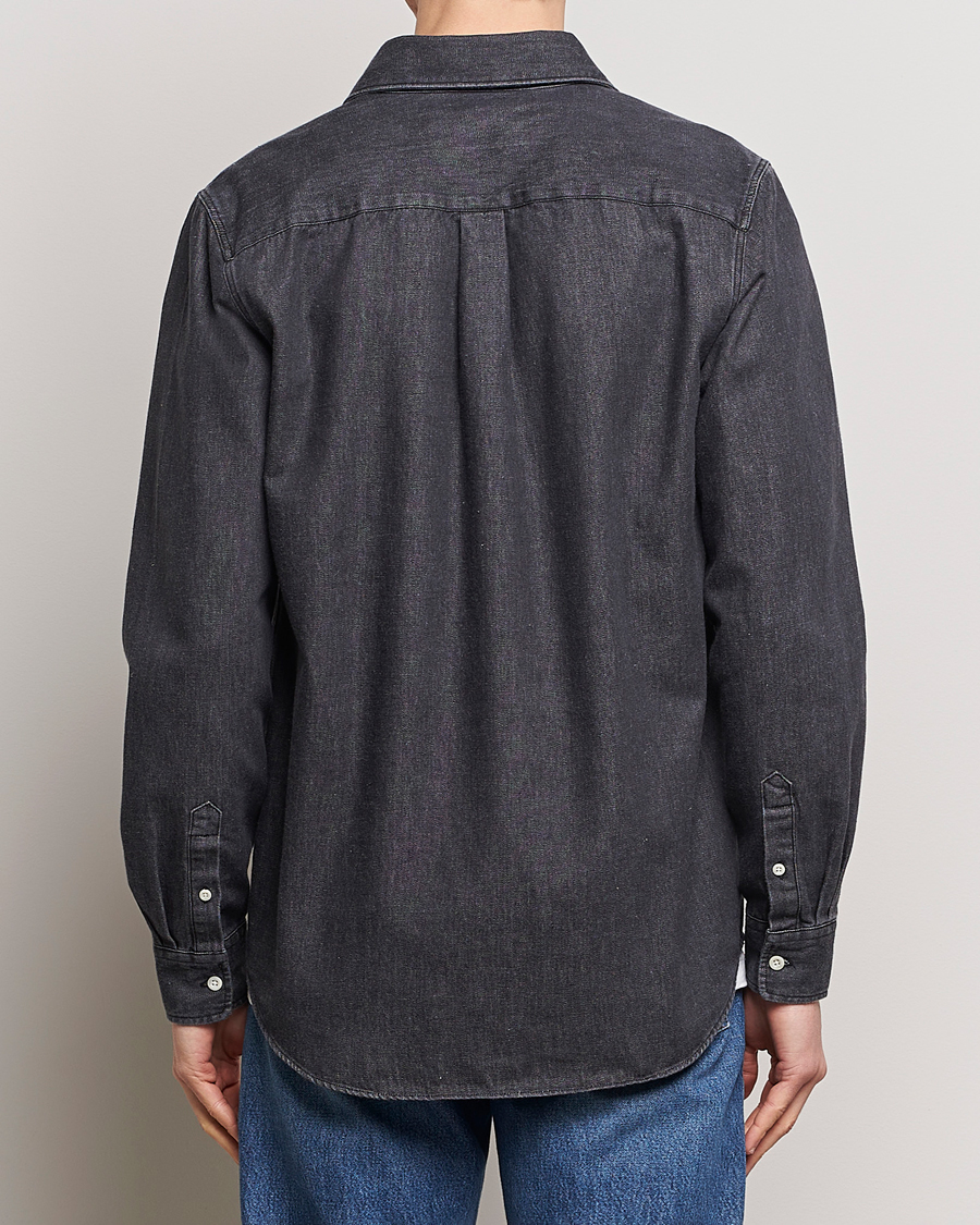 Herre | Skjorter | A Day's March | Mason Sturdy Denim Shirt Off Black