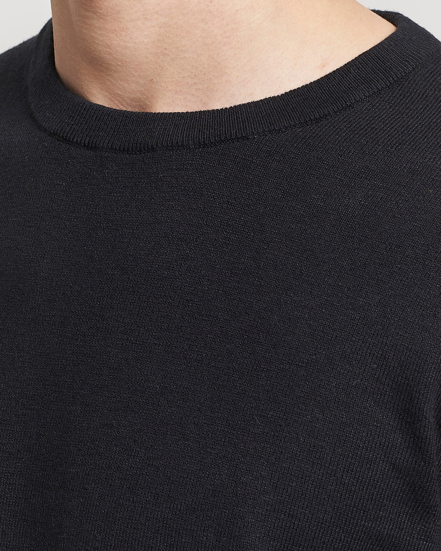Herre | Gensere | A Day's March | Alagon Cotton/Linen Crew Black