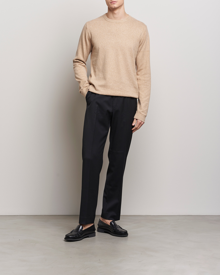 Herre | Gensere | A Day's March | Alagon Cotton/Linen Crew Khaki