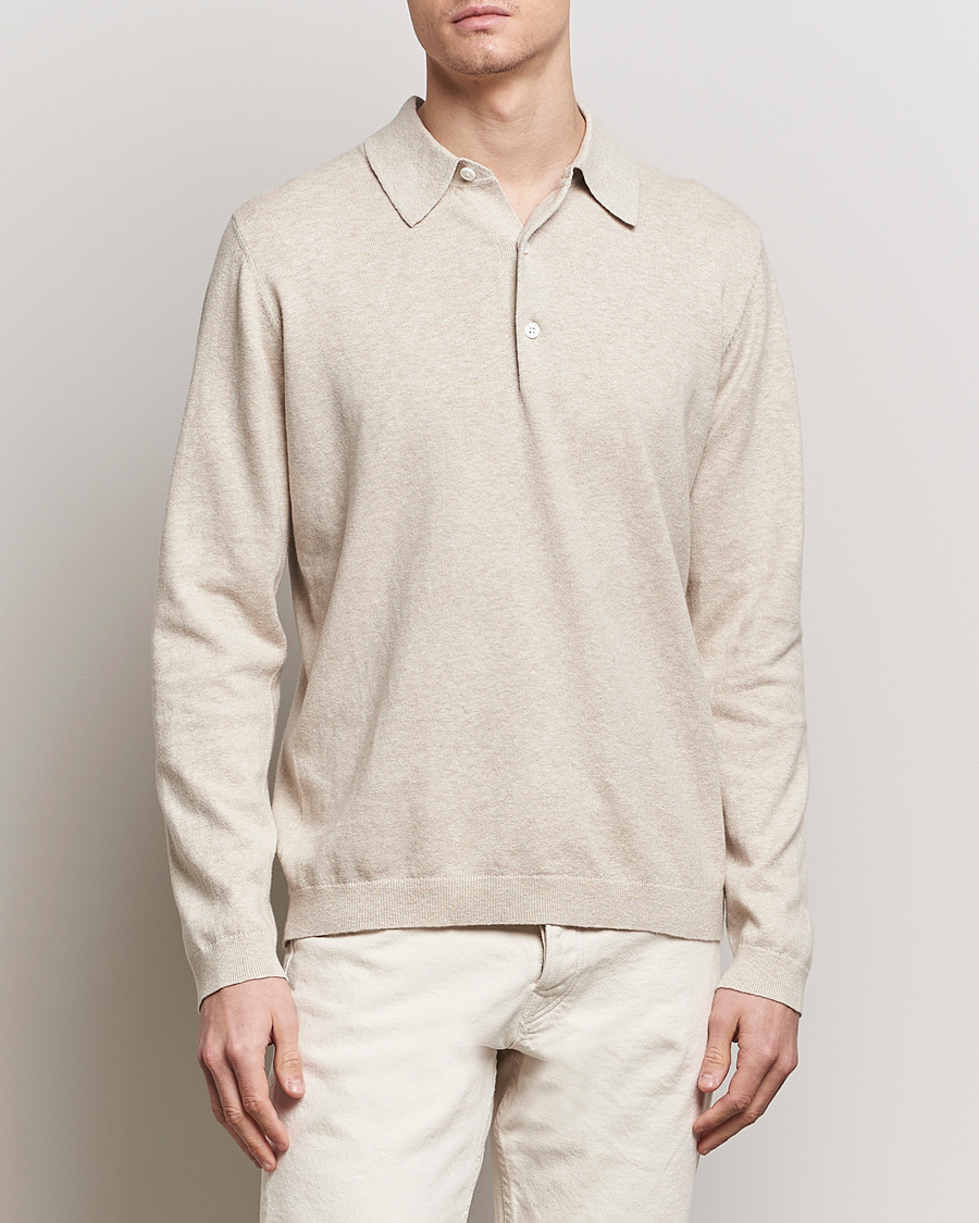 Herre | Strikkede pikéer | A Day\'s March | Ambroz Cotton/Linen Polo Sand