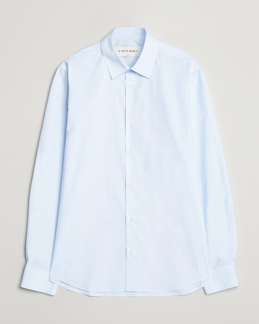 Herre | Skjorter | A Day's March | Tipton Poplin Shirt Sky Blue