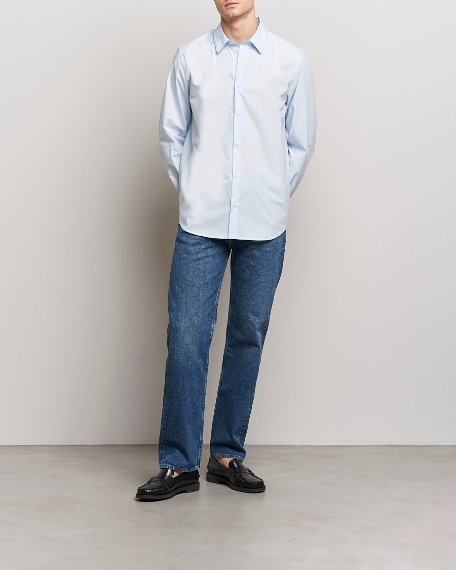 Herre | Skjorter | A Day's March | Tipton Poplin Shirt Sky Blue