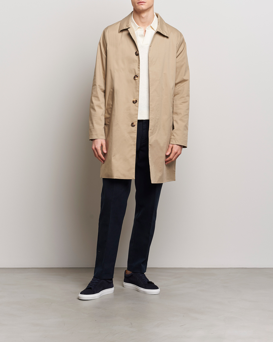 Herre | Bukser | A Day's March | Miller Cotton Lyocell Trousers Navy