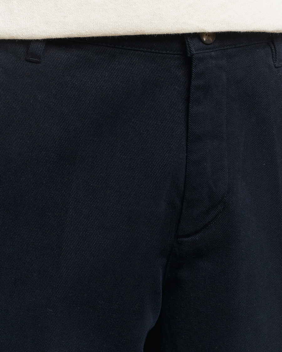 Herre | Bukser | A Day's March | Miller Cotton Lyocell Trousers Navy