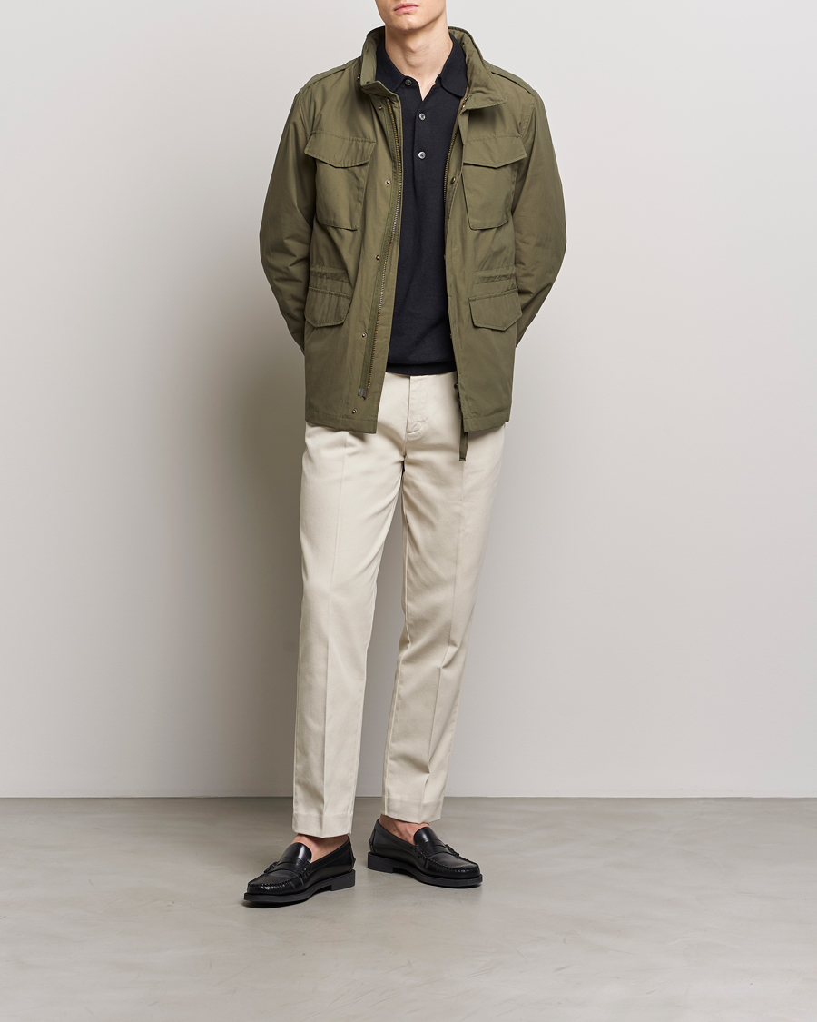 Herre | Bukser | A Day's March | Miller Cotton Lyocell Trousers Oyster