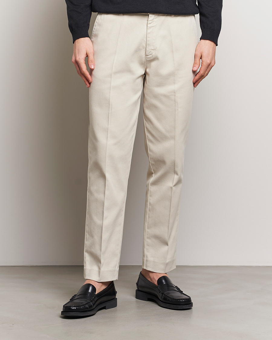 Herre | Klær | A Day's March | Miller Cotton/Lyocell Trousers Oyster