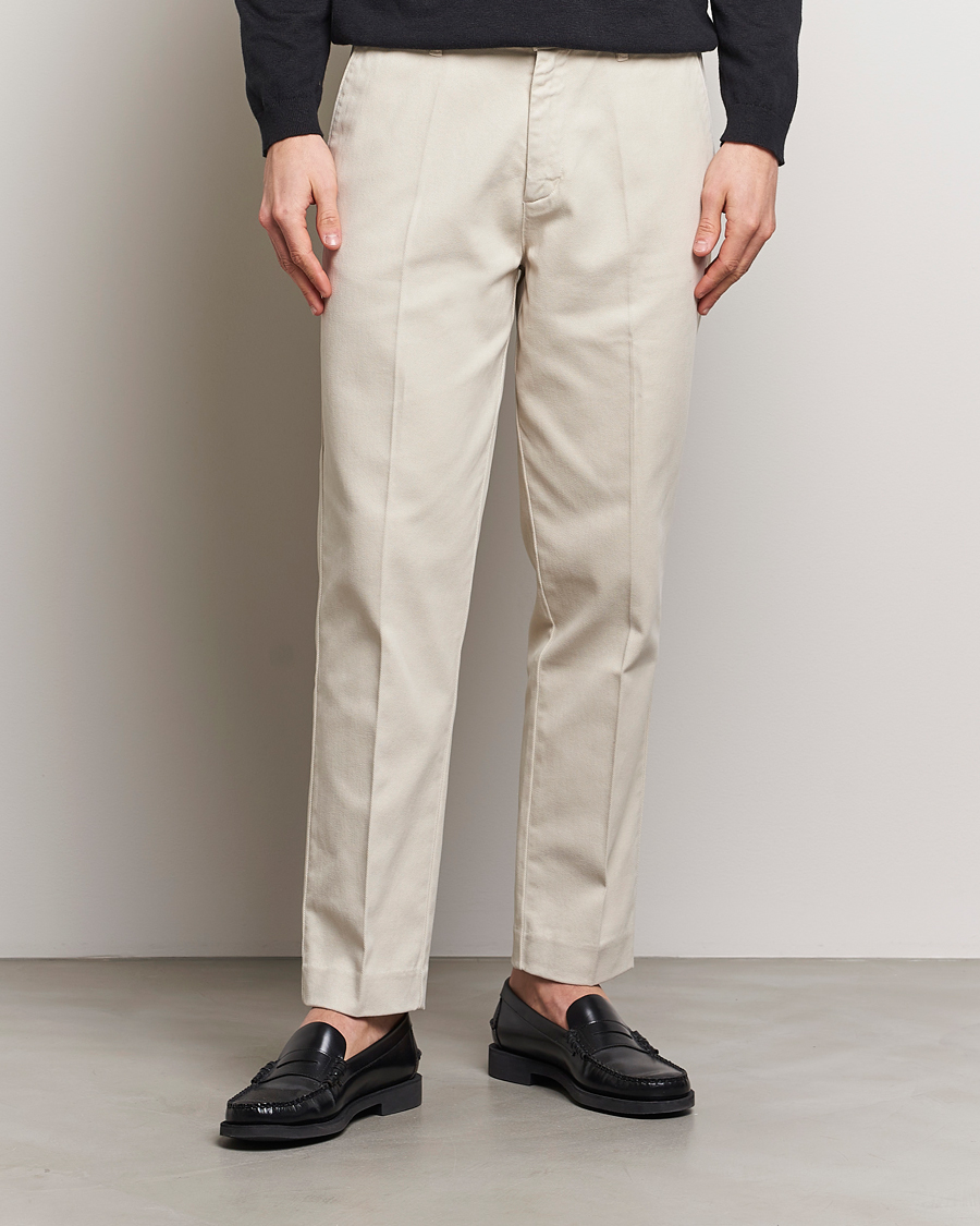 Herre | Bukser | A Day's March | Miller Cotton Lyocell Trousers Oyster