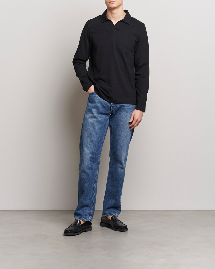 Herre | Gensere | A Day's March | Branford Long Sleeve Polo Black