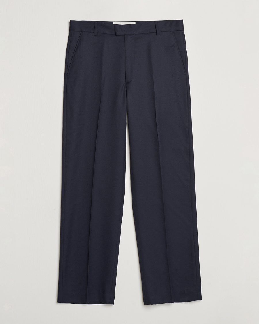 Herre | Bukser | A Day's March | Edward Relaxed Wool Trousers Navy